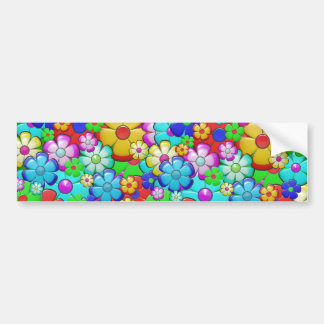 Hippy Retro Blumenart Autoaufkleber