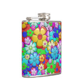 Hippy Retro Blumenart Flachmann (Rechts)