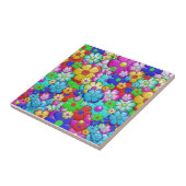 Hippy Retro Blumenart Fliese (Seite)