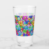 Hippy Retro Blumenart Glas (Rückseite)