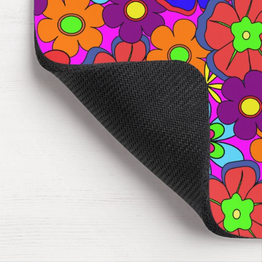 Hippy Retro Funkadelic Blumen Mousepad (Ecke)