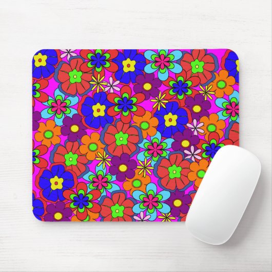 Hippy Retro Funkadelic Blumen Mousepad (Mit Mouse)