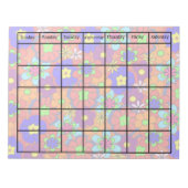 Hippy Retro Mod Blumen Blank Calendar Notizblock (Vorderseite)