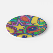Hippy Retro Peace Art Pappteller (Schrägansicht)