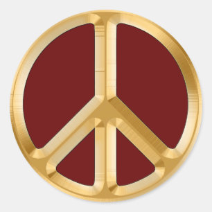 Hippy, Retro Peace Symbol - Kein Kriegsthema mehr Runder Aufkleber