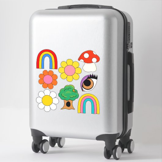 Hippy-Retro-Sammlung Aufkleber (Koffer)