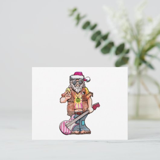 Hippy Sankt sagt "cooles Weihnachten " (Stehend Vorderseite)