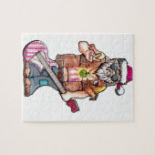 Hippy Santa sagt "Cooles Weihnachten" Puzzle (Horizontal)