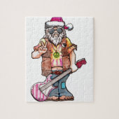 Hippy Santa sagt "Cooles Weihnachten" Puzzle (Vertikal)