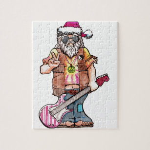 Hippy Santa sagt "Cooles Weihnachten" Puzzle