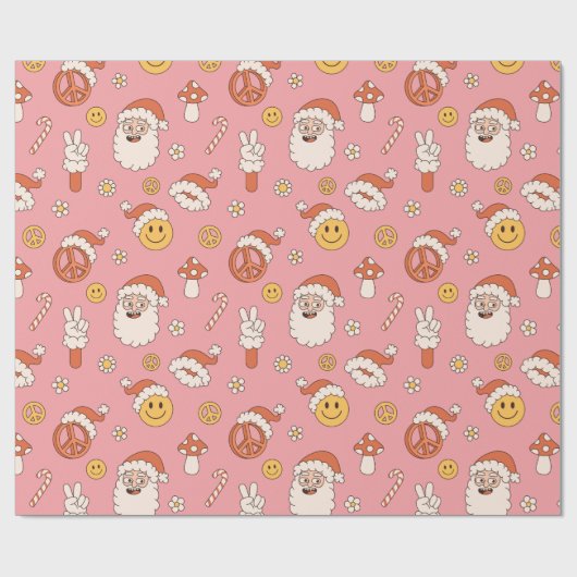 Hippy Santa Xmas Funny Wrapping Paper Geschenkpapier (Flach)