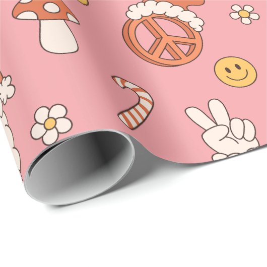 Hippy Santa Xmas Funny Wrapping Paper Geschenkpapier (Rolleneckpunkt)