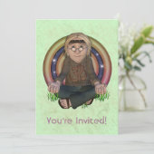 Hippy Sechzigerjahre große Party Einladung (Stehend Vorderseite)