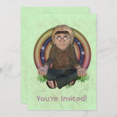 Hippy Sechzigerjahre große Party Einladung (Vorne/Hinten)