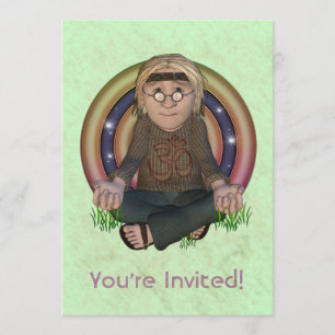 Hippy Sechzigerjahre große Party Einladung