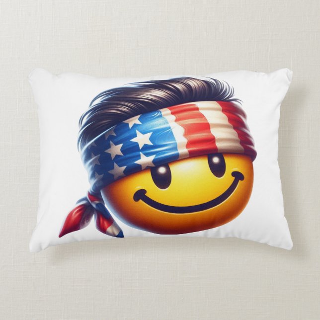 Hippy-Smiley Dekokissen (Vorderseite)