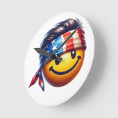Hippy-Smiley Runde Wanduhr (Winkel)