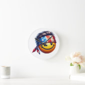 Hippy-Smiley Runde Wanduhr (Zuhause)