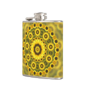 Hippy Sonnenblume-Fraktalmandala-Muster Flachmann (Links)