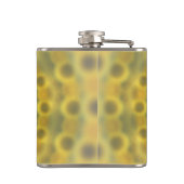 Hippy Sonnenblume-Fraktalmandala-Muster Flachmann (Rückseite)