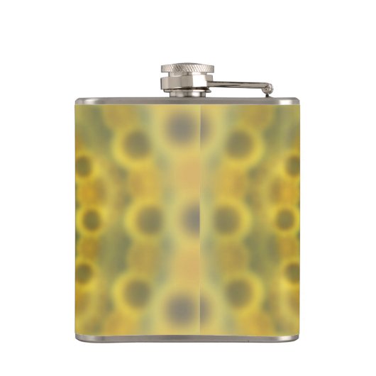 Hippy Sonnenblume-Fraktalmandala-Muster Flachmann (Rückseite)