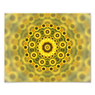 Hippy Sonnenblume-Fraktalmandala-Muster Fotodruck