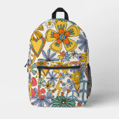 Hippy Style Bedruckter Rucksack (Vorderseite)