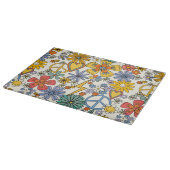 Hippy Style Floral der 70er Schneidebrett (Ecke)
