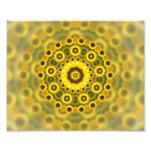 Hippy Sunflower Fraktal Mandala Pattern Fotodruck (Vorne)
