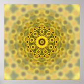 Hippy Sunflower Fraktal Mandala Pattern Poster (Vorne)