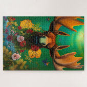 Hippy Trippy Moose mit Blume Puzzle (Horizontal)