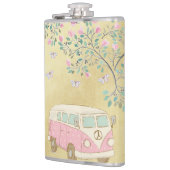 Hippy Van Butterflies und Blüten-Gold Flachmann (Links)