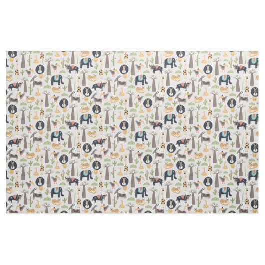 Hippy Wild African Animals Seamless Muster Stoff (Yard (91,4 cm))