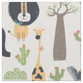 Hippy Wild African Animals Seamless Muster Stoff (Nahaufnahme)