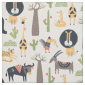 Hippy Wild African Animals Seamless Muster Stoff (Muster)