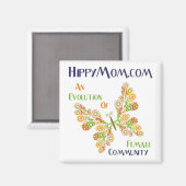 HippyMom Square Magnet (Vorderseite/Rückseite)