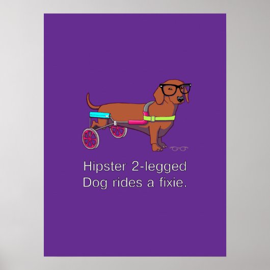Hipster 2-beiniges Dog Poster (Vorne)