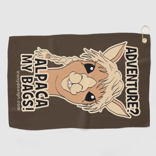 Hipster-Abenteuer-Alpaka mein Taschen-Wortspiel Golfhandtuch (Horizontal)