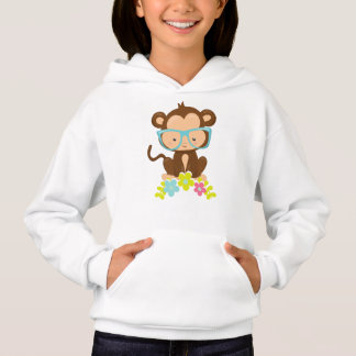 Hipster Affe, Affe mit Brille, Blume Hoodie