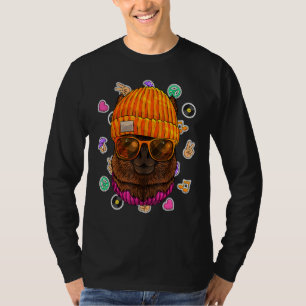 Hipster Alpaca Geek Nerd Glasses Tierheim Liebe Fr T-Shirt