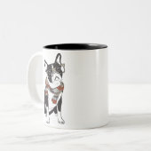 Hipster Animal Boston Terrier Dog Tasse (Vorderseite Links)