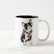 Hipster Animal Boston Terrier Dog Tasse
