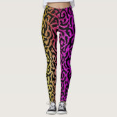 Hipster Animal Print Rainbow Pink Glitzer Leggings (Vorderseite)