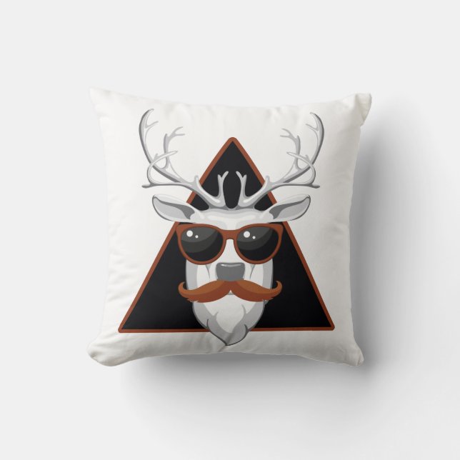 Hipster Antler Art Kissen (Vorderseite)