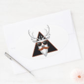 Hipster Antler Art Ovaler Aufkleber (Umschlag)