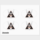 Hipster Antler Art Ovaler Aufkleber (Blatt)