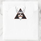 Hipster Antler Art Ovaler Aufkleber (Tasche)