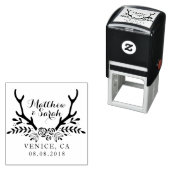 Hipster Antlers Hochzeits-Briefmarke, Save the Dat Permastempel (Beispiel)