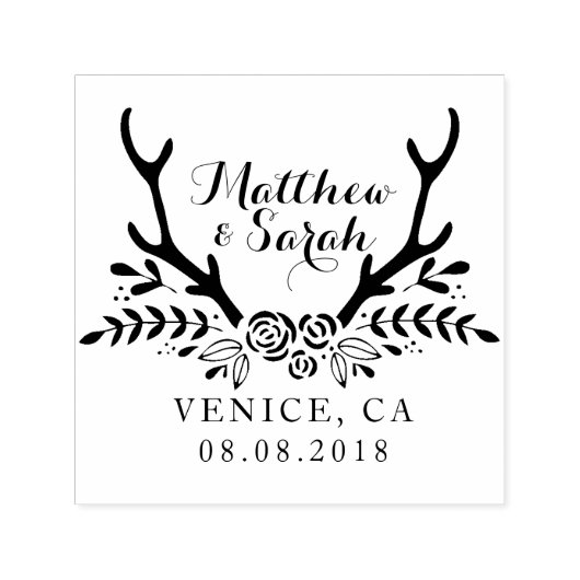 Hipster Antlers Hochzeits-Briefmarke, Save the Dat Permastempel (Design)