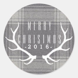 Hipster Antlers | Weihnachten Runder Aufkleber
